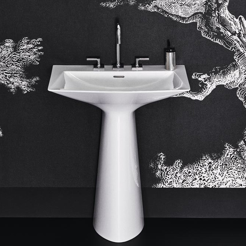 Immagine di Ideal Standard TIPO-Z lavabo freestanding, con 3 fori per rubinetteria, con troppopieno, colore bianco seta finitura opaco T4426V1