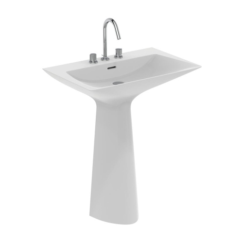 Immagine di Ideal Standard TIPO-Z lavabo freestanding, con 3 fori per rubinetteria, con troppopieno, colore bianco seta finitura opaco T4426V1