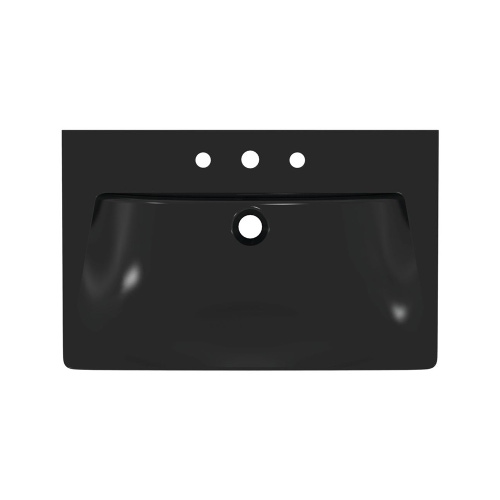 Immagine di Ideal Standard TIPO-Z lavabo freestanding, con 3 fori per rubinetteria, con troppopieno, colore nero finitura lucido T4426V2