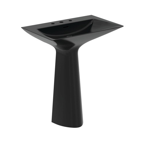 Immagine di Ideal Standard TIPO-Z lavabo freestanding, con 3 fori per rubinetteria, con troppopieno, colore nero finitura lucido T4426V2