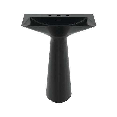 Immagine di Ideal Standard TIPO-Z lavabo freestanding, con 3 fori per rubinetteria, con troppopieno, colore nero finitura lucido T4426V2
