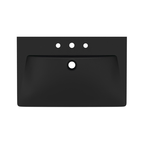 Immagine di Ideal Standard TIPO-Z lavabo freestanding, con 3 fori per rubinetteria, con troppopieno, colore nero seta finitura opaco T4426V3