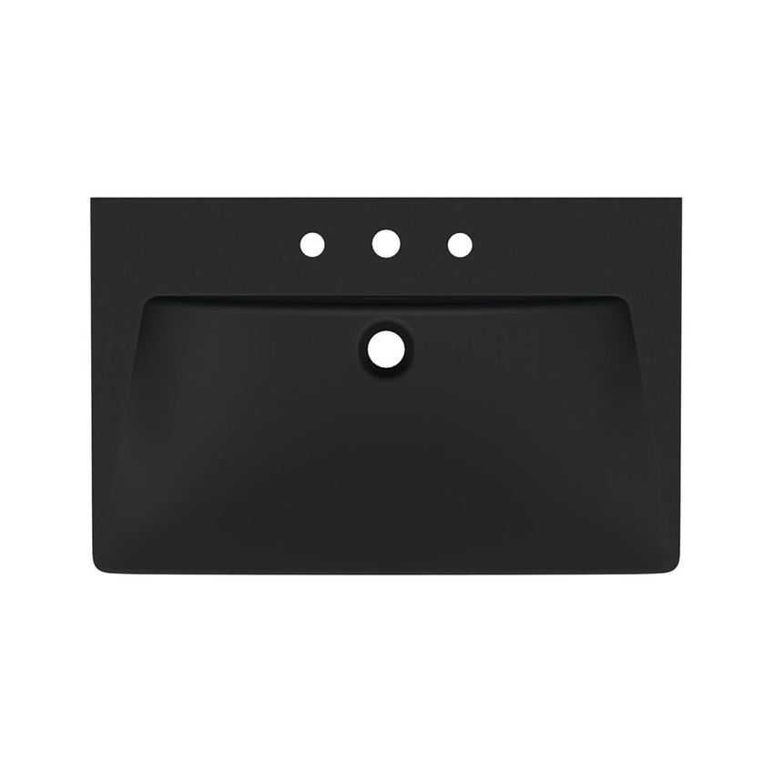 Immagine di Ideal Standard TIPO-Z lavabo freestanding, con 3 fori per rubinetteria, con troppopieno, colore nero seta finitura opaco T4426V3