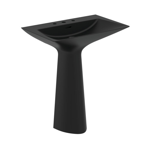 Immagine di Ideal Standard TIPO-Z lavabo freestanding, con 3 fori per rubinetteria, con troppopieno, colore nero seta finitura opaco T4426V3