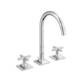 Immagine di Ideal Standard JOY NEO miscelatore a due leve per lavabo, con maniglia a croce, con scarico, bocca girevole, finitura cromo BD143AA