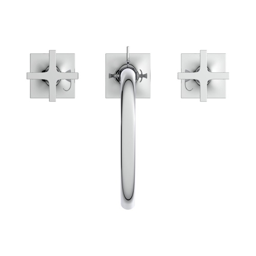 Immagine di Ideal Standard JOY NEO miscelatore a due leve per lavabo, con maniglia a croce, con scarico, bocca girevole, finitura cromo BD143AA