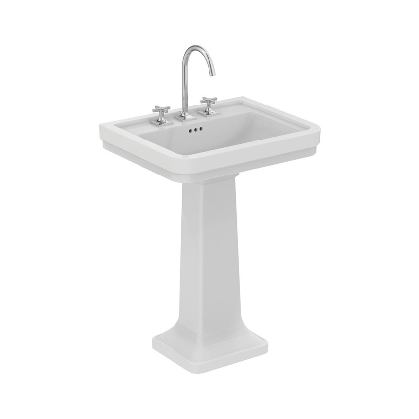 Immagine di Ideal Standard JOY NEO miscelatore a due leve per lavabo, con maniglia a croce, con scarico, bocca girevole, finitura cromo BD143AA