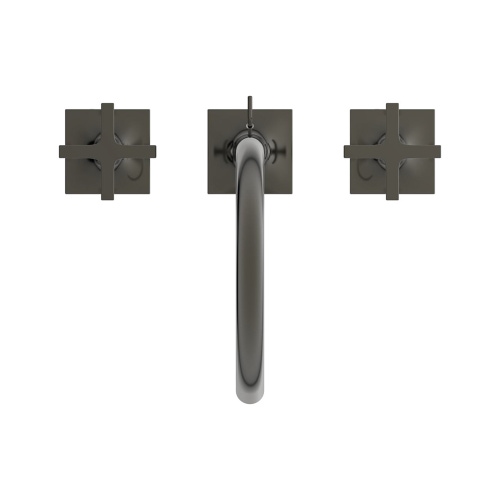 Immagine di Ideal Standard JOY NEO miscelatore a due leve per lavabo, con maniglia a croce, con scarico, bocca girevole, finitura magnetic grey BD143A5