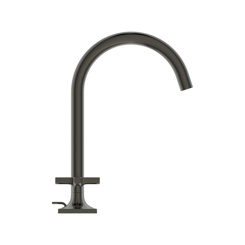 Immagine di Ideal Standard JOY NEO miscelatore a due leve per lavabo, con maniglia a croce, con scarico, bocca girevole, finitura magnetic grey BD143A5
