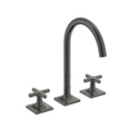 Immagine di Ideal Standard JOY NEO miscelatore a due leve per lavabo, con maniglia a croce, senza scarico, bocca girevole, finitura magnetic grey BD145A5