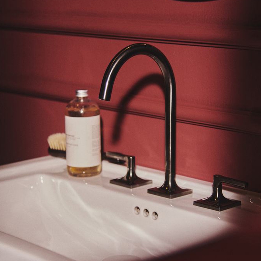 Immagine di Ideal Standard JOY NEO miscelatore a due leve per lavabo, con maniglia lineare, senza scarico, bocca girevole, finitura magnetic grey BD146A5