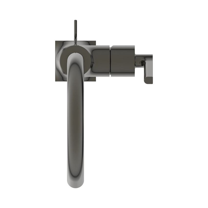 Immagine di Ideal Standard JOY NEO miscelatore monocomando H.27 cm per lavabo, con maniglia lineare laterale, con scarico, con bocca girevole, finitura magnetic grey BD147A5
