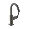 Immagine di Ideal Standard JOY NEO miscelatore monocomando H.27 cm per lavabo, con maniglia lineare laterale, con scarico, con bocca girevole, finitura magnetic grey BD147A5