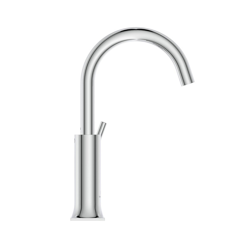 Immagine di Ideal Standard JOY NEO miscelatore monocomando H.27 cm per lavabo, con maniglia lineare laterale, senza scarico, con bocca girevole, finitura cromo BD148AA