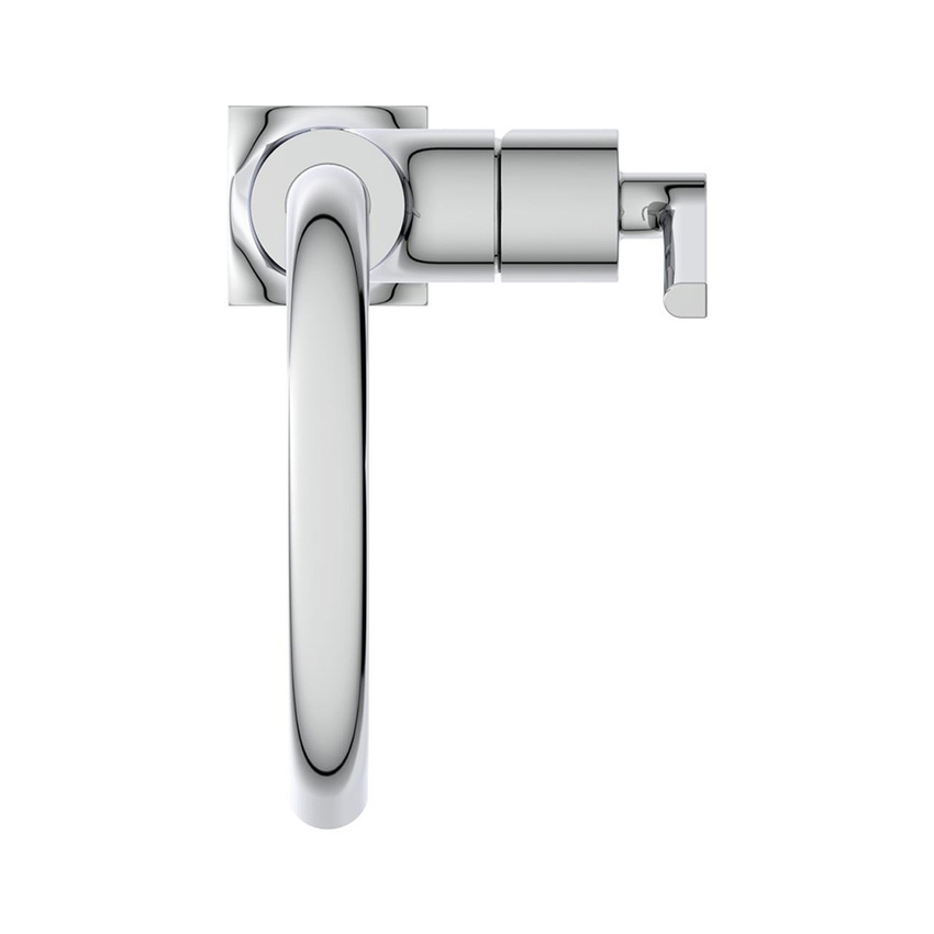 Immagine di Ideal Standard JOY NEO miscelatore monocomando H.27 cm per lavabo, con maniglia lineare laterale, senza scarico, con bocca girevole, finitura cromo BD148AA