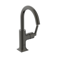 Immagine di Ideal Standard JOY NEO miscelatore monocomando H.27 cm per lavabo, con maniglia lineare laterale, senza scarico, con bocca girevole, finitura magnetic grey BD148A5