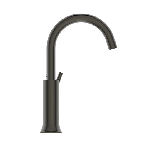 Immagine di Ideal Standard JOY NEO miscelatore monocomando H.27 cm per lavabo, con maniglia lineare laterale, senza scarico, con bocca girevole, finitura magnetic grey BD148A5
