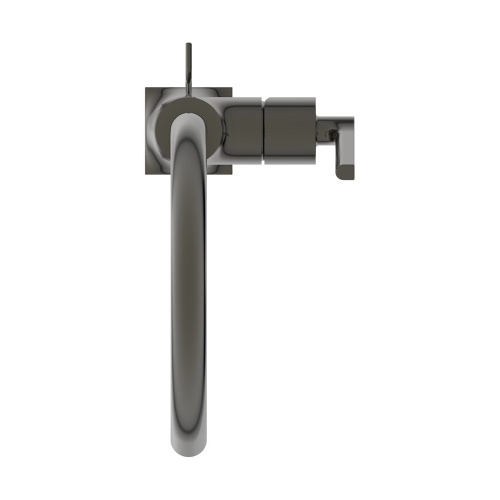 Immagine di Ideal Standard JOY NEO miscelatore monocomando H.31 cm per lavabo, con maniglia lineare laterale, con scarico, con bocca girevole, finitura magnetic grey BD149A5