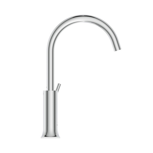 Immagine di Ideal Standard JOY NEO miscelatore monocomando H.31 cm per lavabo, con maniglia lineare laterale, senza scarico, con bocca girevole, finitura cromo BD150AA