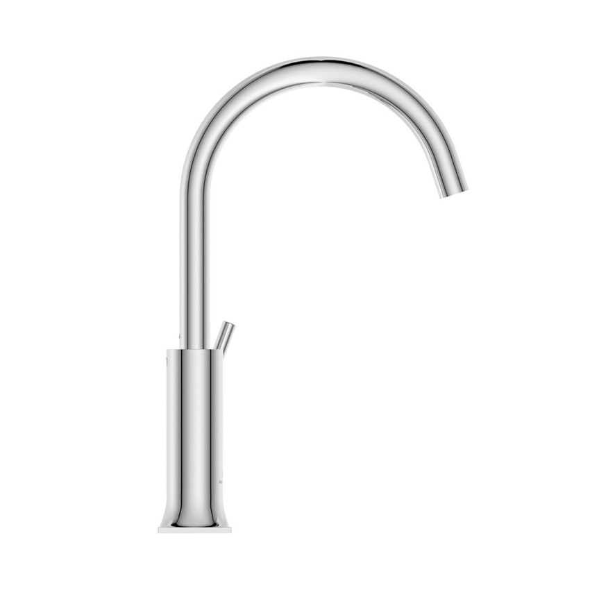 Immagine di Ideal Standard JOY NEO miscelatore monocomando H.31 cm per lavabo, con maniglia lineare laterale, senza scarico, con bocca girevole, finitura cromo BD150AA