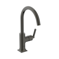 Immagine di Ideal Standard JOY NEO miscelatore monocomando H.31 cm per lavabo, con maniglia lineare laterale, senza scarico, con bocca girevole, finitura magnetic grey BD150A5