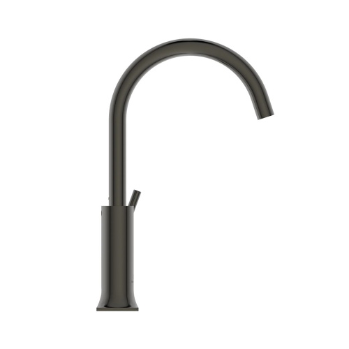 Immagine di Ideal Standard JOY NEO miscelatore monocomando H.31 cm per lavabo, con maniglia lineare laterale, senza scarico, con bocca girevole, finitura magnetic grey BD150A5