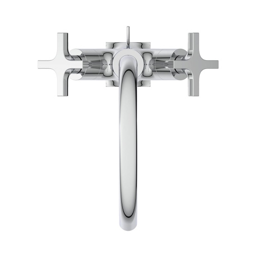 Immagine di Ideal Standard JOY NEO miscelatore monocomando per lavabo, con maniglia a croce, con scarico, con bocca girevole, finitura cromo BD151AA