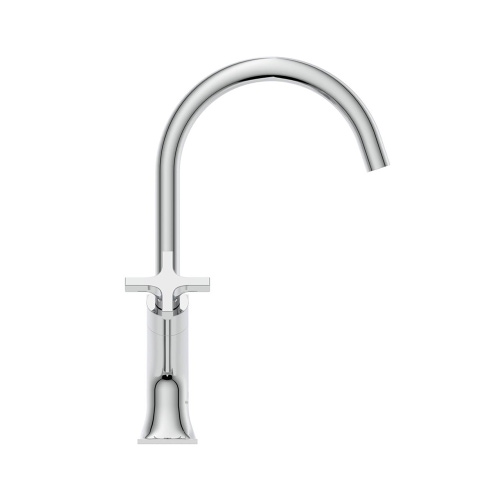 Immagine di Ideal Standard JOY NEO miscelatore monocomando per lavabo, con maniglia a croce, senza scarico, con bocca girevole, finitura cromo BD152AA