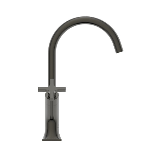 Immagine di Ideal Standard JOY NEO miscelatore monocomando per lavabo, con maniglia a croce, senza scarico, con bocca girevole, finitura magnetic grey BD152A5