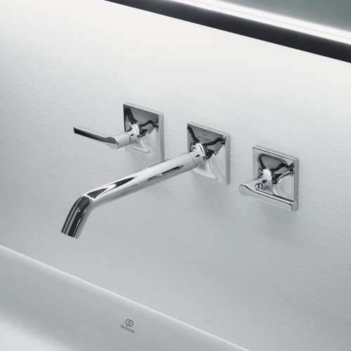 Immagine di Ideal Standard JOY NEO miscelatore a due leve per installazione a parete, con maniglia lineare, finitura cromo BD154AA