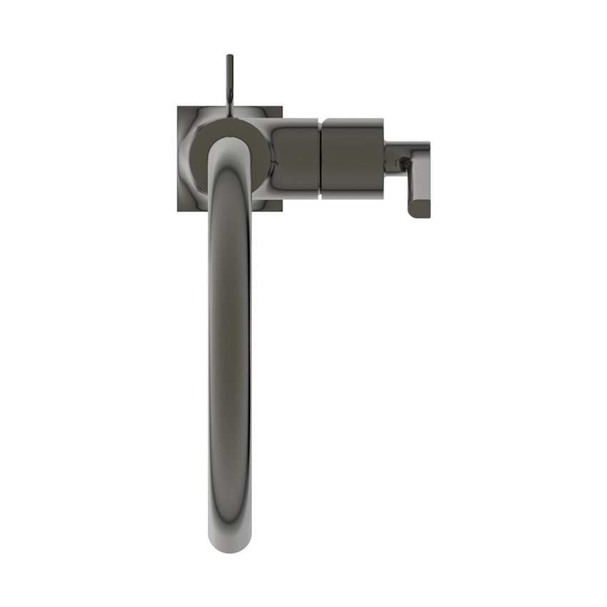 Immagine di Ideal Standard JOY NEO miscelatore monocomando da appoggio su piano, maniglia lineare laterale, con bocca girevole, con scarico, finitura magnetic grey BD155A5