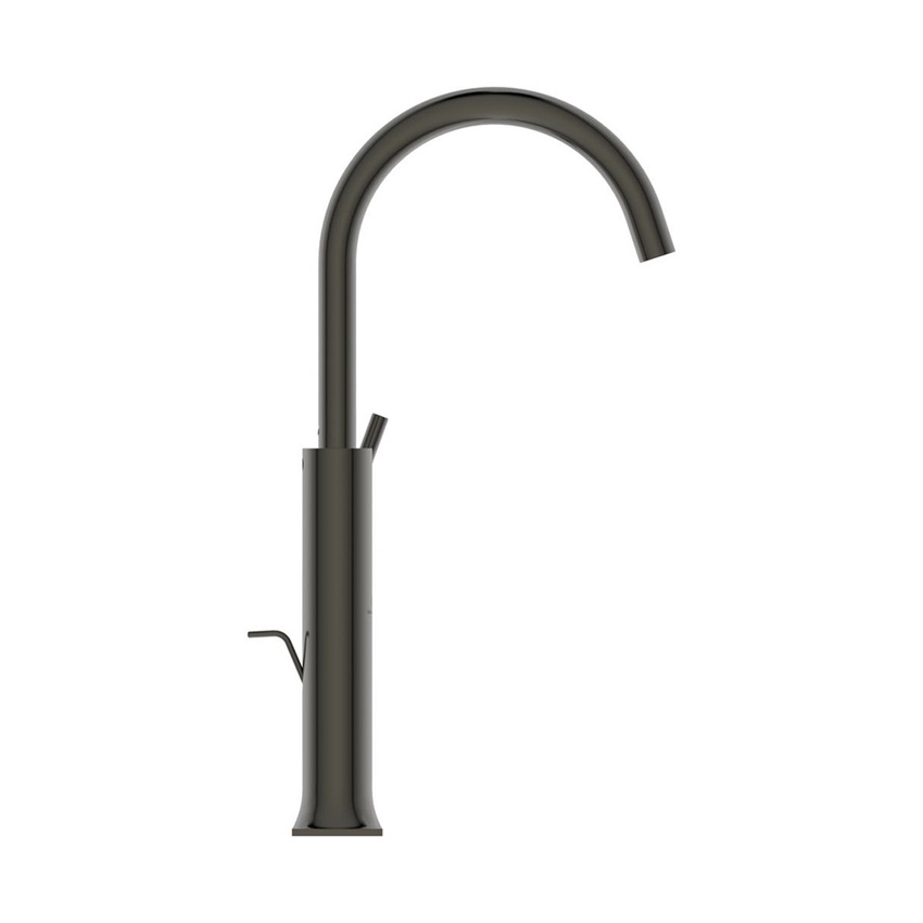 Immagine di Ideal Standard JOY NEO miscelatore monocomando da appoggio su piano, maniglia lineare laterale, con bocca girevole, con scarico, finitura magnetic grey BD155A5