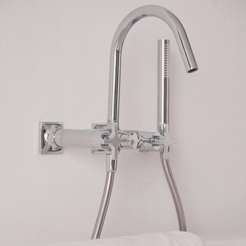 Immagine di Ideal Standard JOY NEO miscelatore meccanico esterno per vasca o doccia, a due leve, maniglia a croce, finitura cromo BD162AA