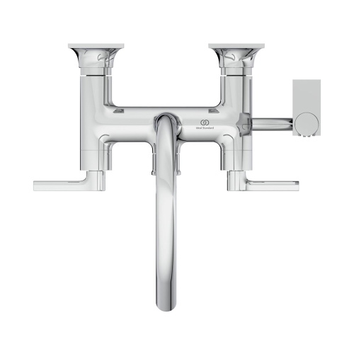 Immagine di Ideal Standard JOY NEO miscelatore meccanico esterno per vasca o doccia, a due leve, maniglia lineare, finitura cromo BD163AA