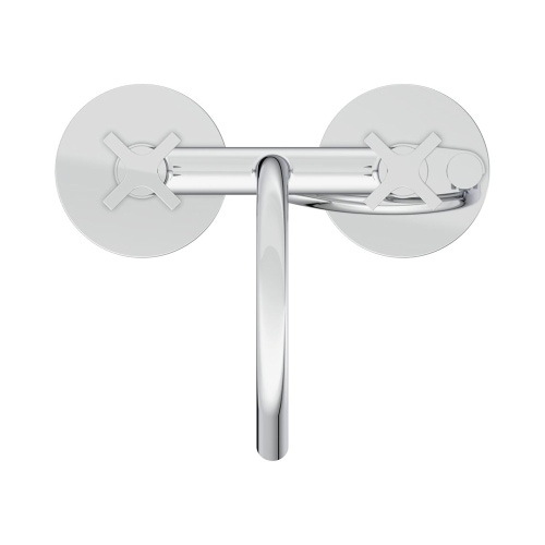 Immagine di Ideal Standard JOY NEO miscelatore freestanding per vasca, con bocca di erogazione, due leve a croce, deviatore e doccetta, corpo incasso incluso, finitura cromo BD168AA