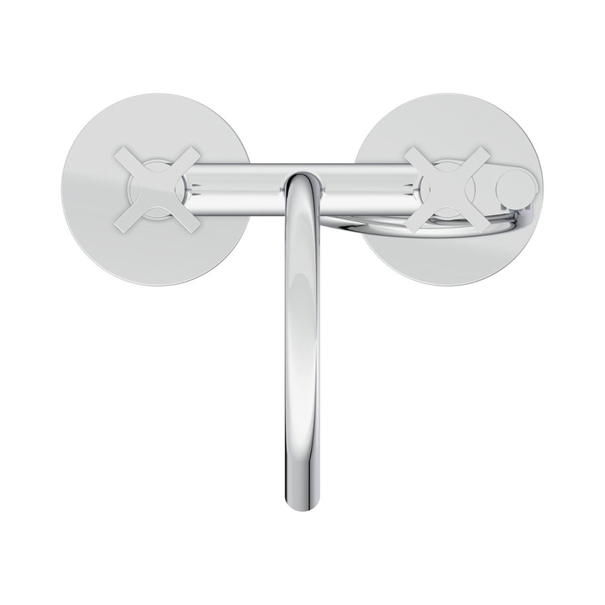 Immagine di Ideal Standard JOY NEO miscelatore freestanding per vasca, con bocca di erogazione, due leve a croce, deviatore e doccetta, corpo incasso incluso, finitura cromo BD168AA