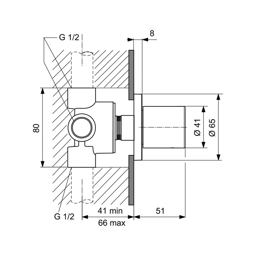 Immagine di Ideal Standard JOY NEO deviatore, senza corpo incasso, rosetta quadrata, finitura cromo A7568AA
