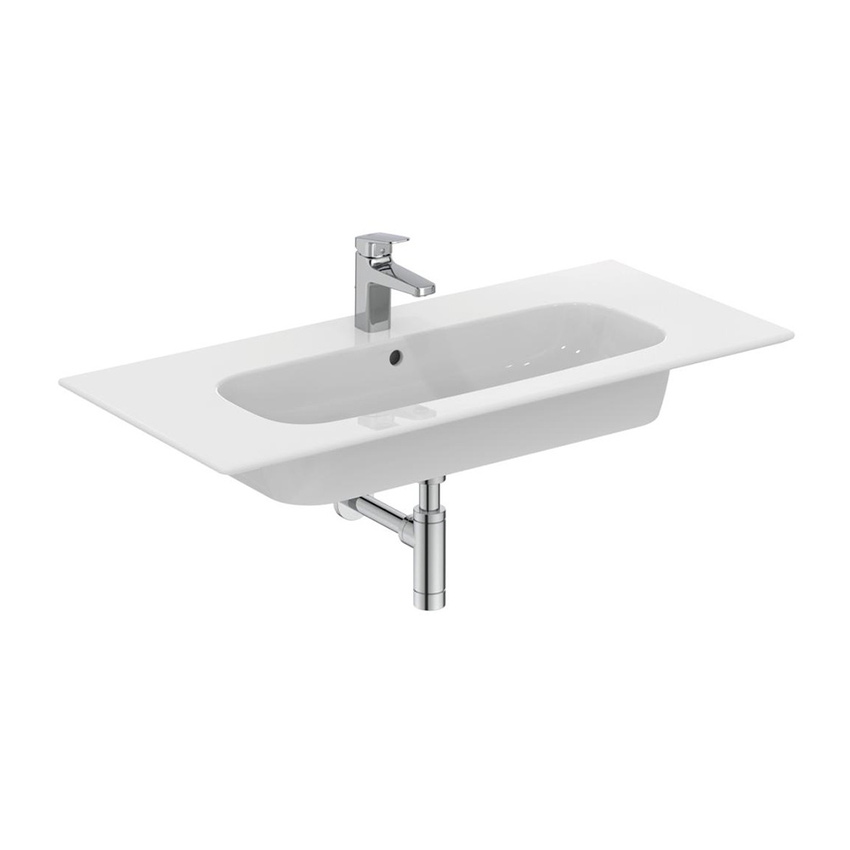 Immagine di Ideal Standard I.LIFE A lavabo top L.104 cm, monoforo, con troppopieno, colore bianco finitura lucido T462101