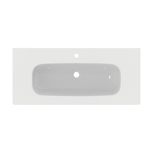 Immagine di Ideal Standard I.LIFE A set con mobile sottolavabo L.100 cm, 2 cassetti, colo bianco finitura opaco e lavabo L.84 cm con foro rubinetteria e troppopieno, colore bianco finitura opaco T5257DU+T462101