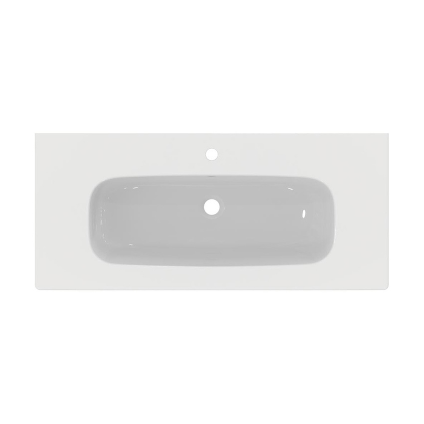 Immagine di Ideal Standard I.LIFE A set con mobile sottolavabo L.100 cm, 2 cassetti, colo bianco finitura opaco e lavabo L.84 cm con foro rubinetteria e troppopieno, colore bianco finitura opaco T5257DU+T462101