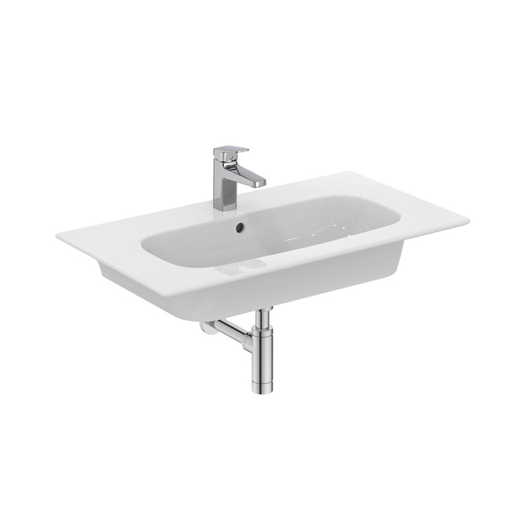 Immagine di Ideal Standard I.LIFE A lavabo top L.84 cm, monoforo, con troppopieno, colore bianco finitura lucido T462001