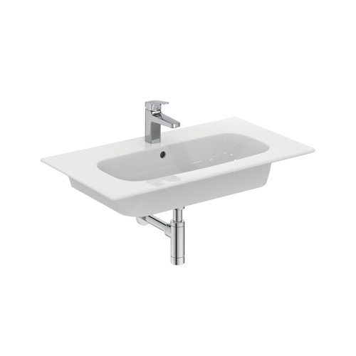 Immagine di Ideal Standard I.LIFE A set con mobile sottolavabo L.60 cm, 2 cassetti, colo bianco finitura opaco e lavabo L.60 cm con foro rubinetteria e troppopieno, colore bianco finitura lucido T5255DU+T461901