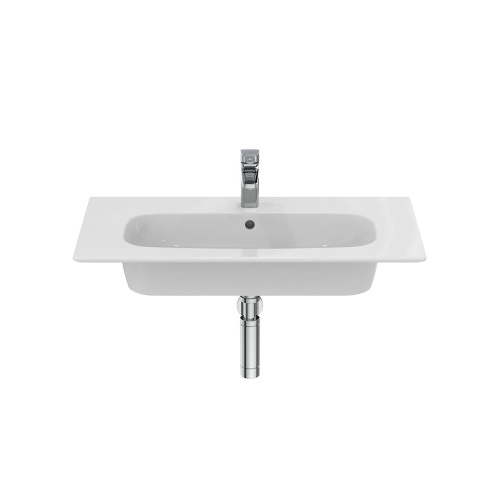 Immagine di Ideal Standard I.LIFE A set con mobile sottolavabo L.60 cm, 2 cassetti, colo bianco finitura opaco e lavabo L.60 cm con foro rubinetteria e troppopieno, colore bianco finitura lucido T5255DU+T461901