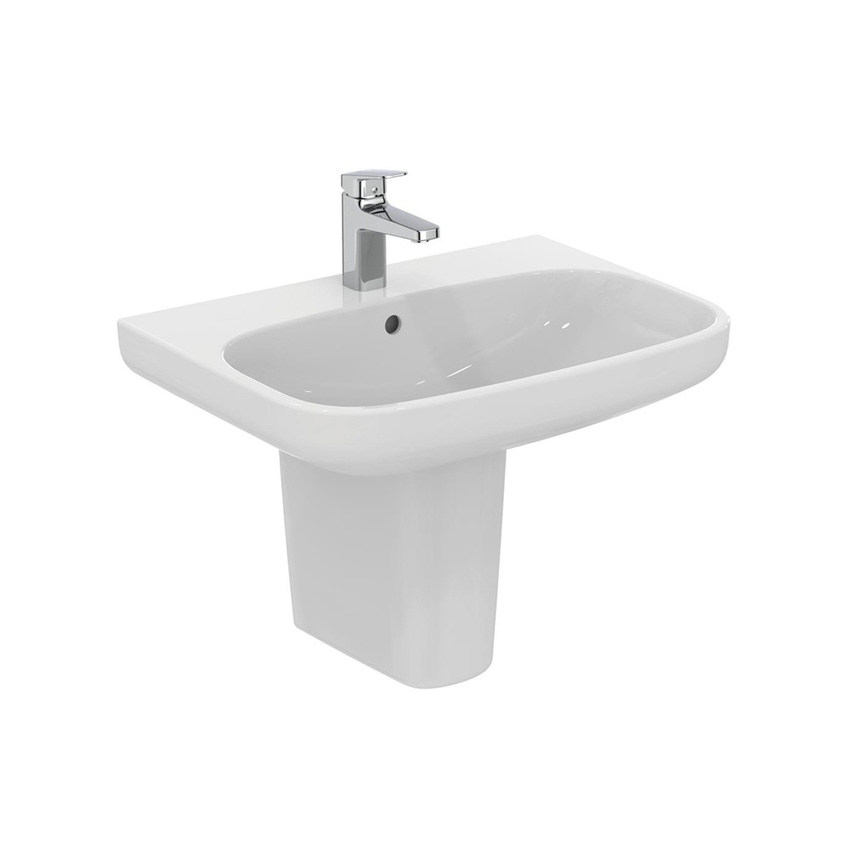 Immagine di Ideal Standard I.LIFE A lavabo sospeso o da appoggio L.65 cm, monoforo, con troppopieno, colore bianco finitura lucido T451001