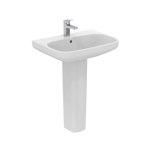 Immagine di Ideal Standard I.LIFE A lavabo sospeso o da appoggio L.65 cm, monoforo, con troppopieno, colore bianco finitura lucido T451001