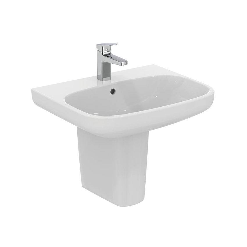 Immagine di Ideal Standard I.LIFE A lavabo sospeso o da appoggio L.60 cm, monoforo, con troppopieno, colore bianco finitura lucido T451101