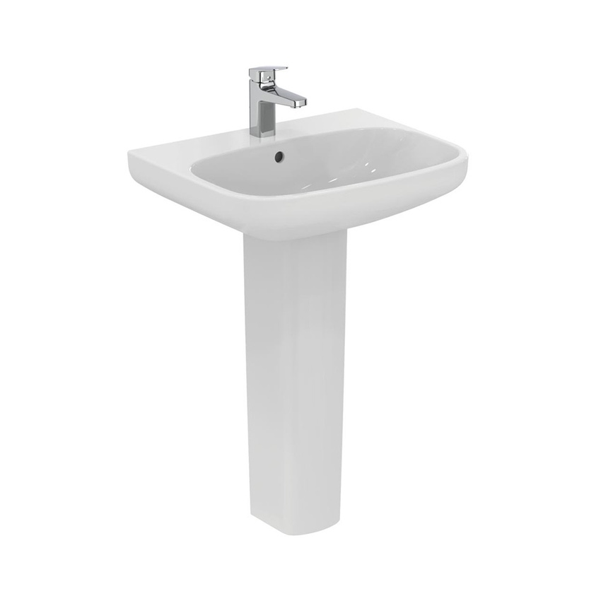 Immagine di Ideal Standard I.LIFE A lavabo sospeso o da appoggio L.60 cm, monoforo, con troppopieno, colore bianco finitura lucido T451101