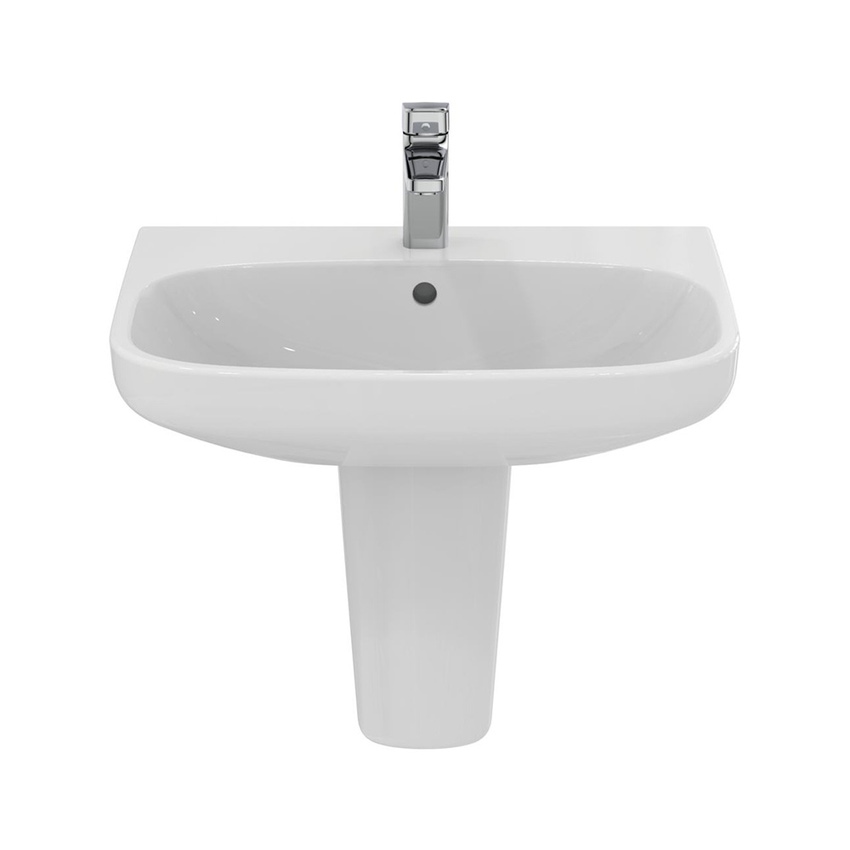 Immagine di Ideal Standard I.LIFE A lavabo sospeso o da appoggio L.60 cm, monoforo, con troppopieno, colore bianco finitura lucido T451101