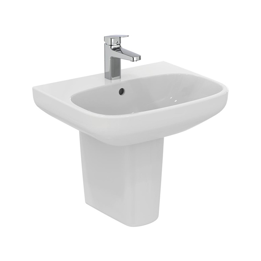 Immagine di Ideal Standard I.LIFE A lavabo sospeso o da appoggio L.55 cm, monoforo, con troppopieno, colore bianco finitura lucido T451201