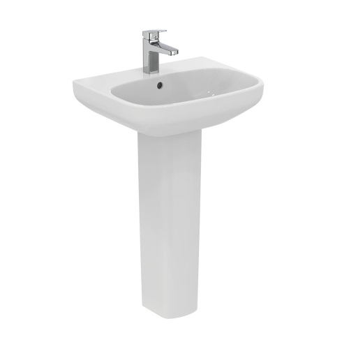 Immagine di Ideal Standard I.LIFE A lavabo sospeso o da appoggio L.55 cm, monoforo, con troppopieno, colore bianco finitura lucido T451201